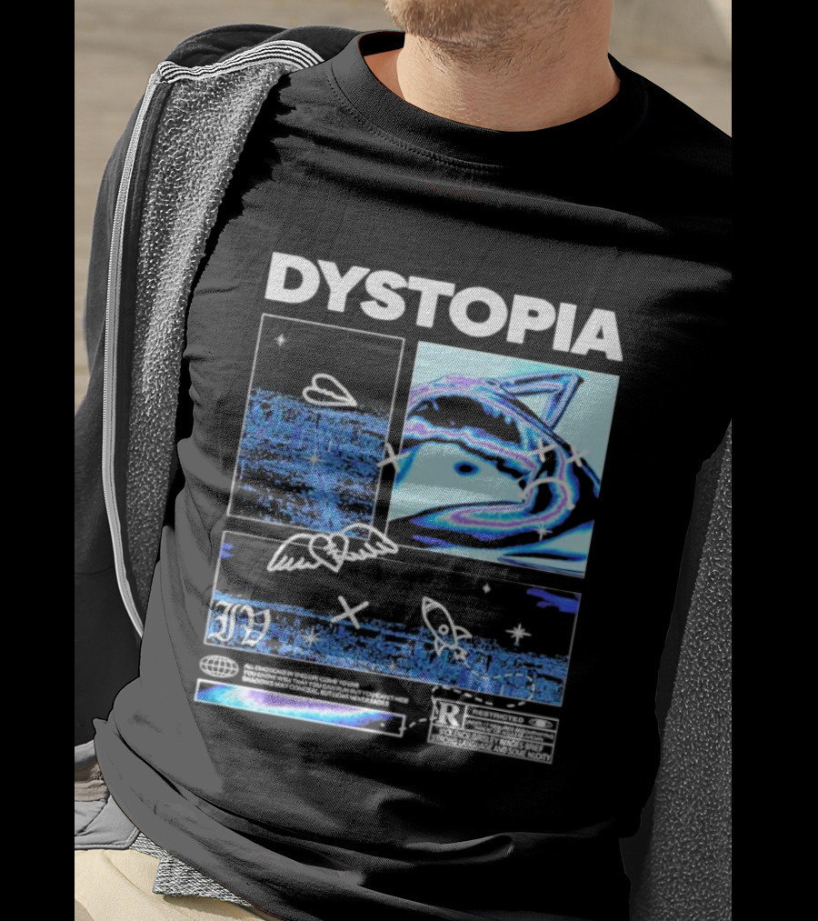 Dystopia Ivoxygen All Emotions In Ties Life Come To Live Shadows May Conceal But Light Never Fades Restricted T-Shirt