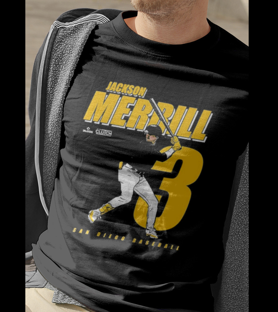 Jackson Merrill 3 San Diego Baseball Clutch Players T-Shirt