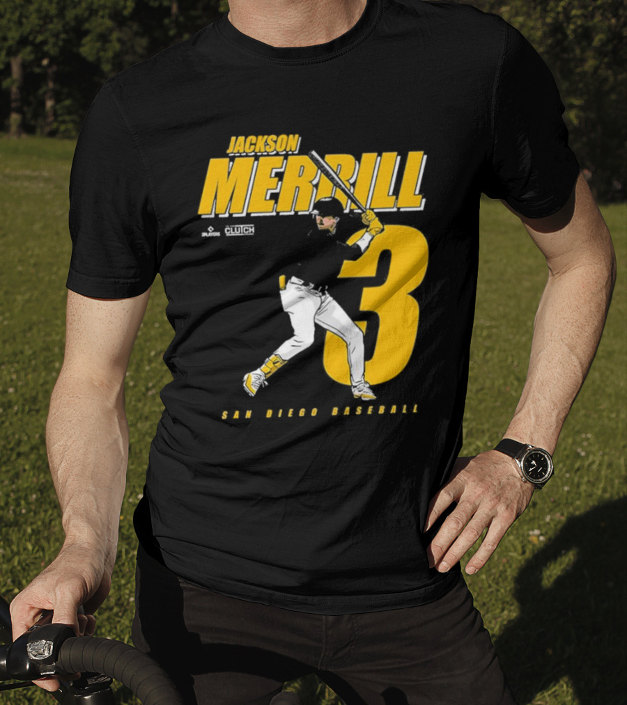 Jackson Merrill 3 San Diego Baseball Clutch Players T-Shirt