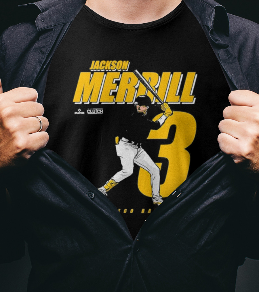 Jackson Merrill 3 San Diego Baseball Clutch Players T-Shirt
