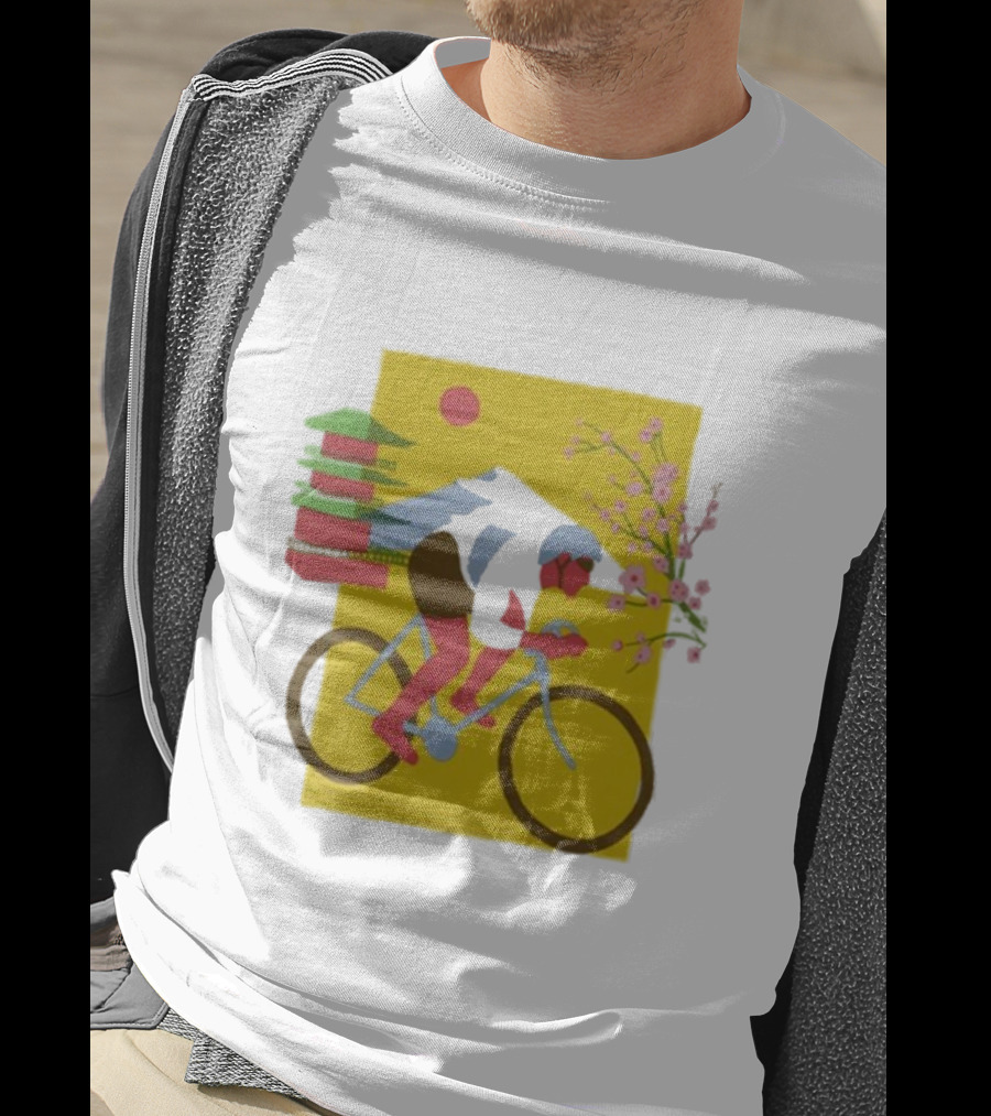 Cdawgva Cycling Pagoda Sakura Japan T-Shirt