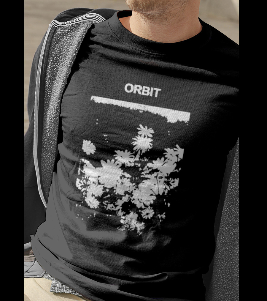 Orbit Flowers White Silhouettes T-Shirt