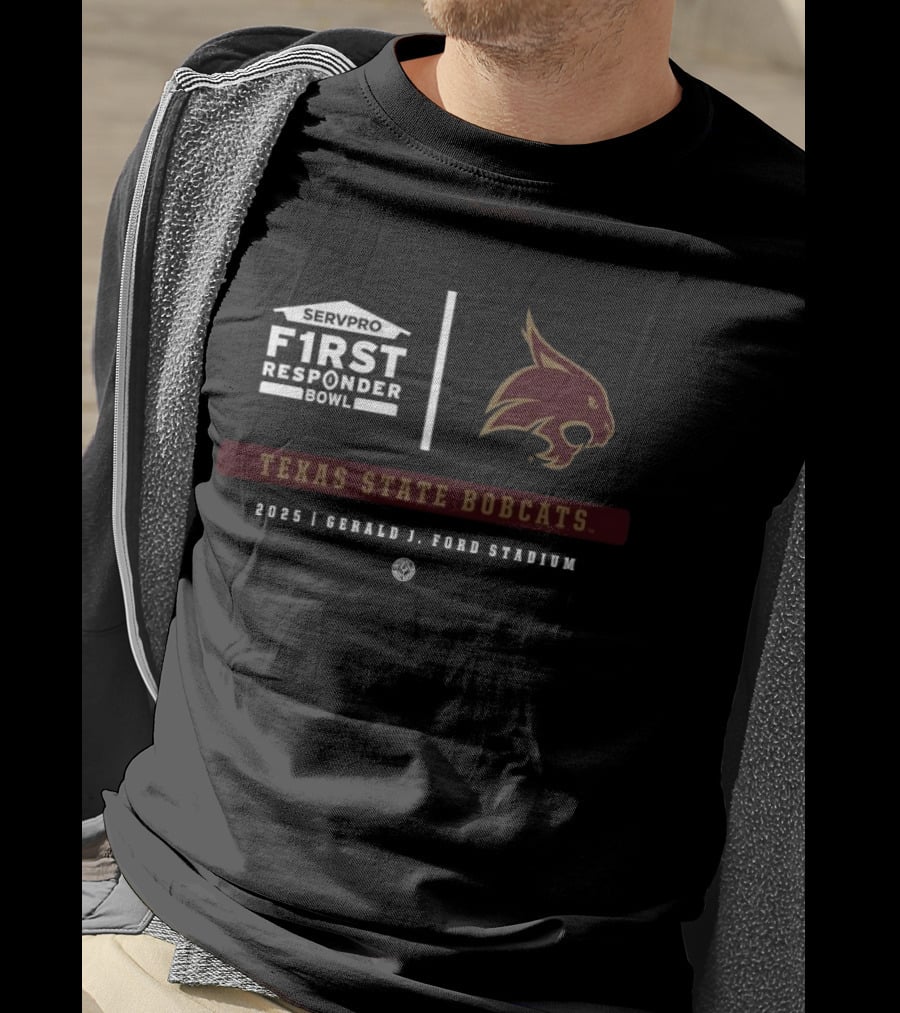Servpro First Responder Bowl 2025 Texas State Bobcats Gerald J Ford Stadium T-Shirt