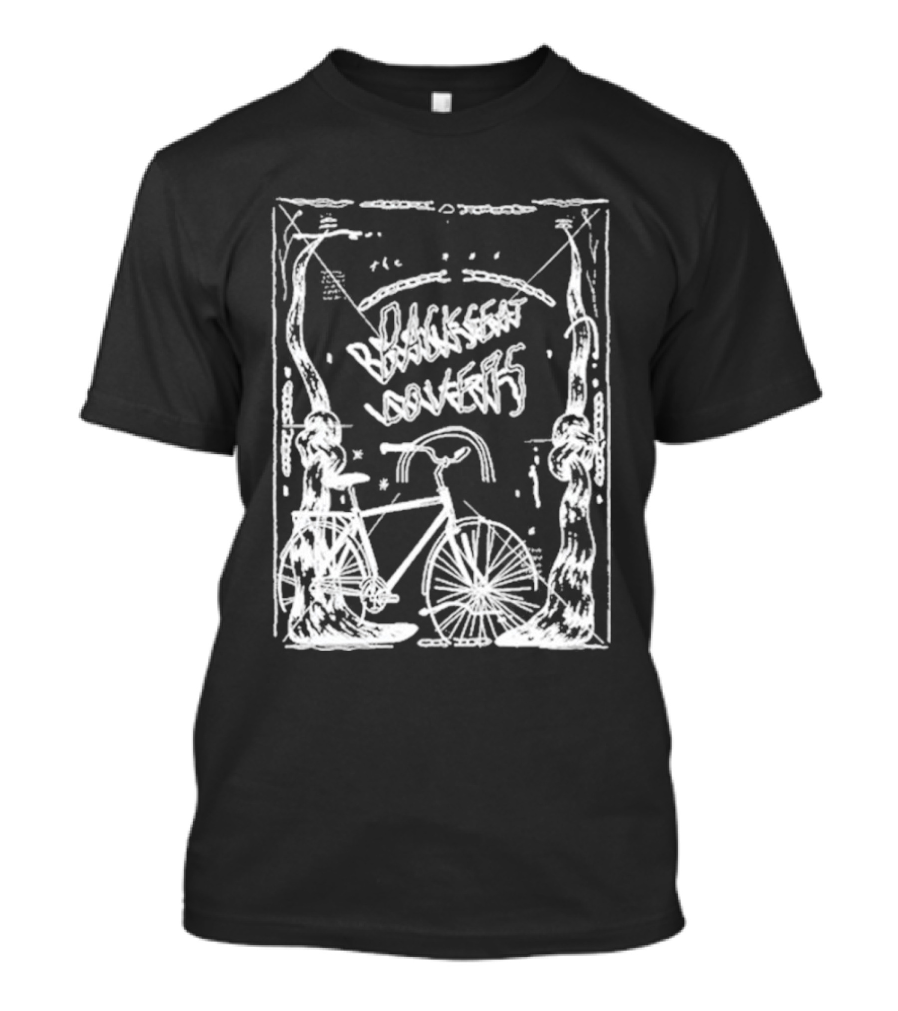 Backseat Lovers Spooky Bike In Enchanted Forest Frame T-Shirt