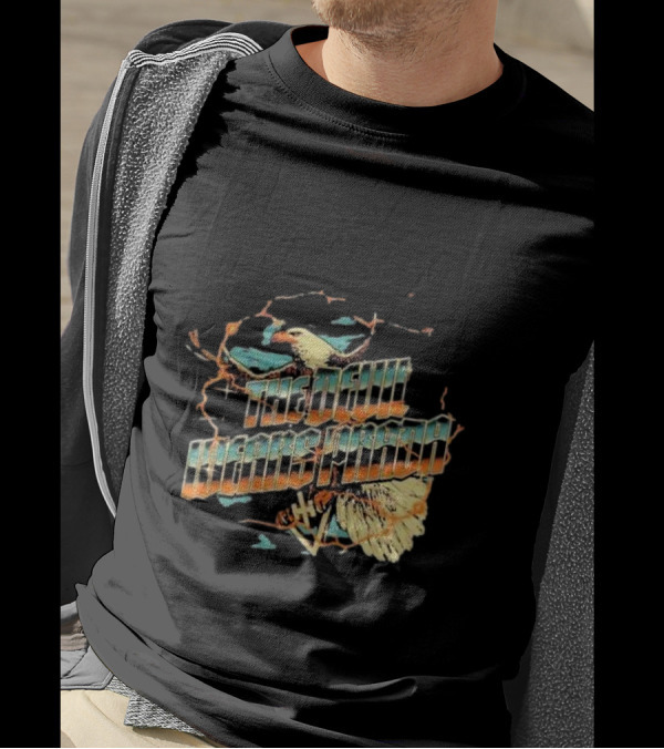 The Devil Wears Prada Bald Eagle Electric Orange And Blue T-Shirt