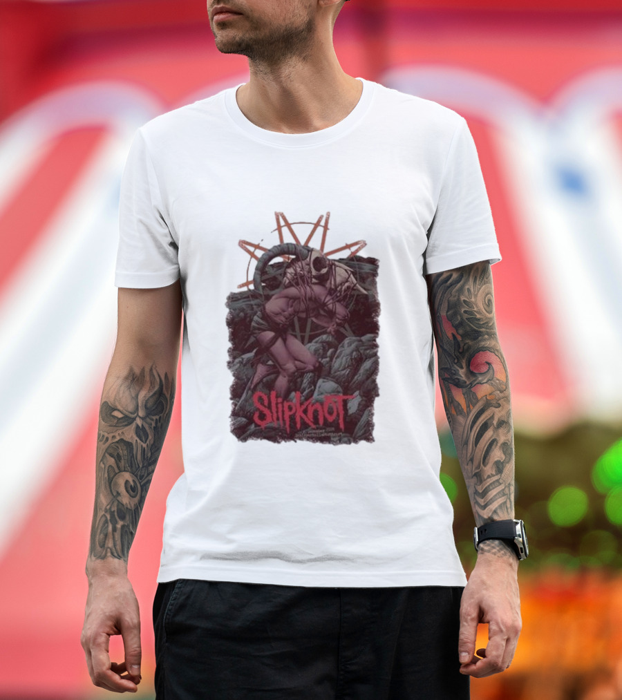 Slipknot Dec 8, 2024 Stuttgart Germany Tour Climber Masked Figure T-Shirt