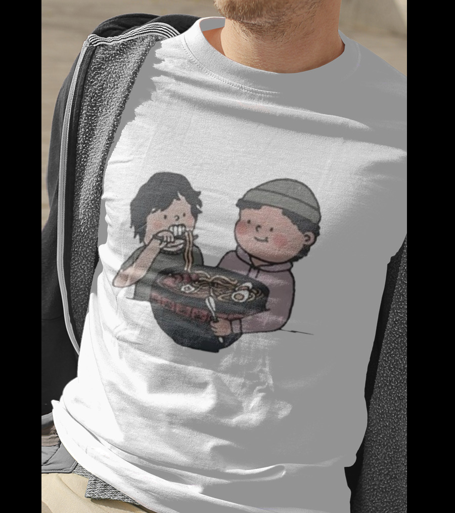 Slushy Noobz Noodles Fun Cartoon Characters Eating Ramen Bowl T-Shirt