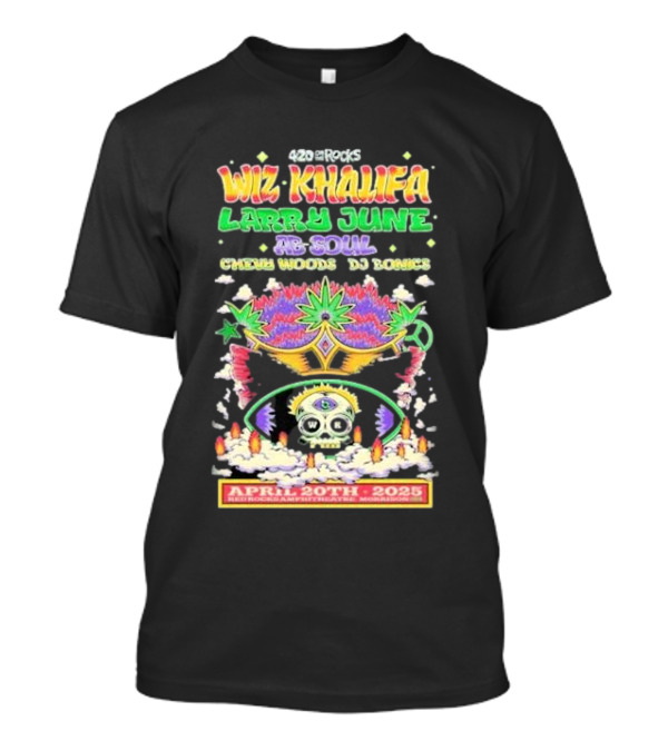 420 On The Rocks Wiz Khalifa Larry June Ab-Soul Chevy Woods DJ Bonics April 20, 2025 Red Rocks Morrison Co T-Shirt