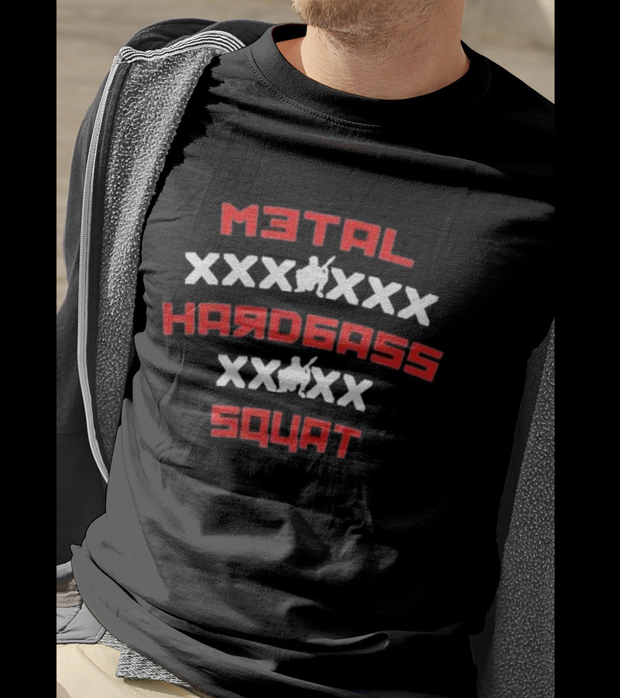 Metal Hardbass Squat Iconic Design With Squatting T-Shirt