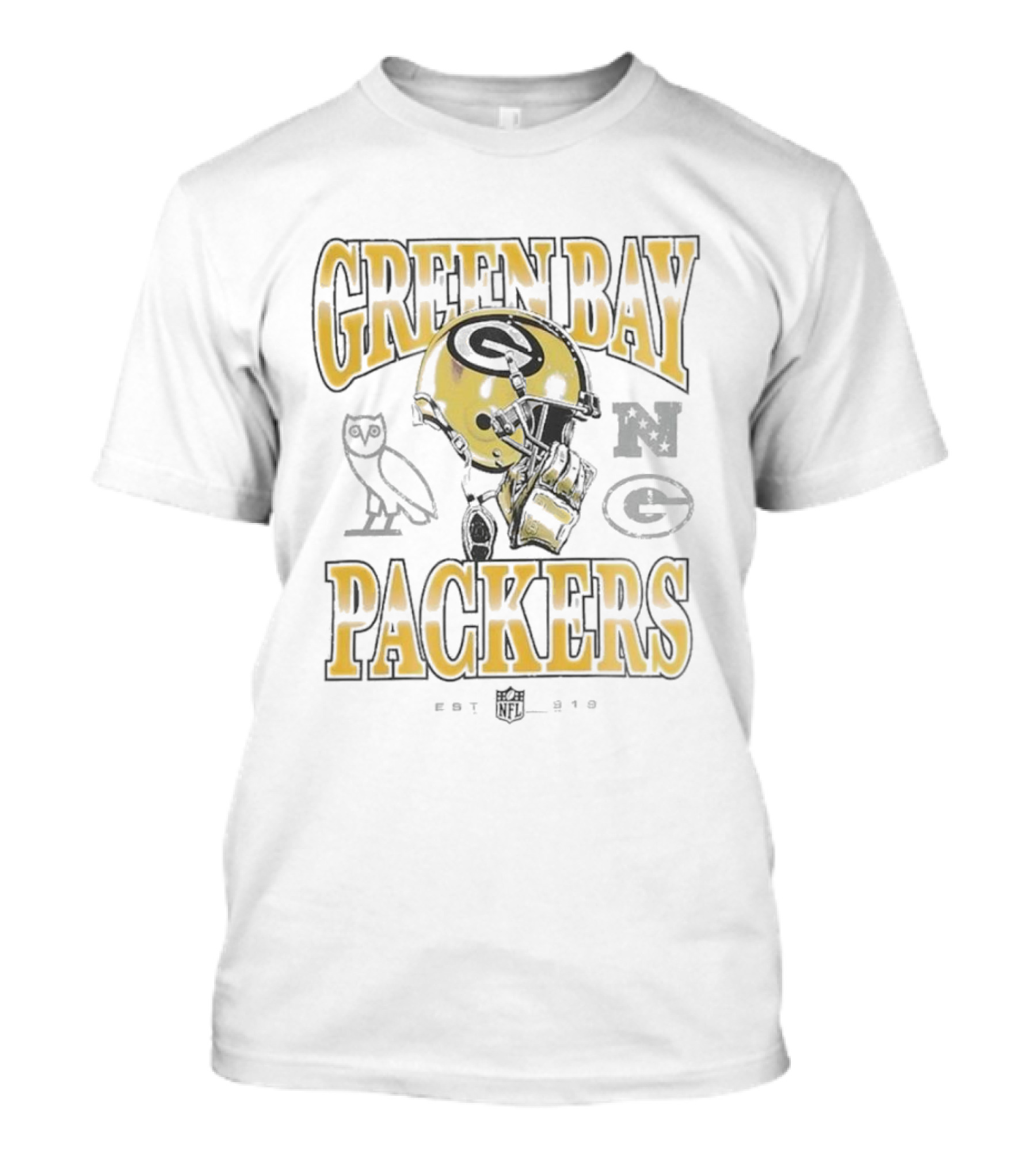 Green Bay Packers Ovo Helmet Est 1919 NFL Owl N G T-Shirt