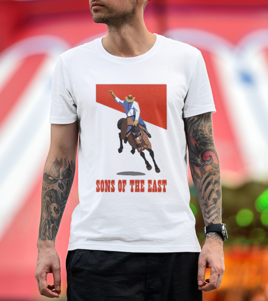 Sons of the East Cowboy Riding Bucking Horse T-Shirt