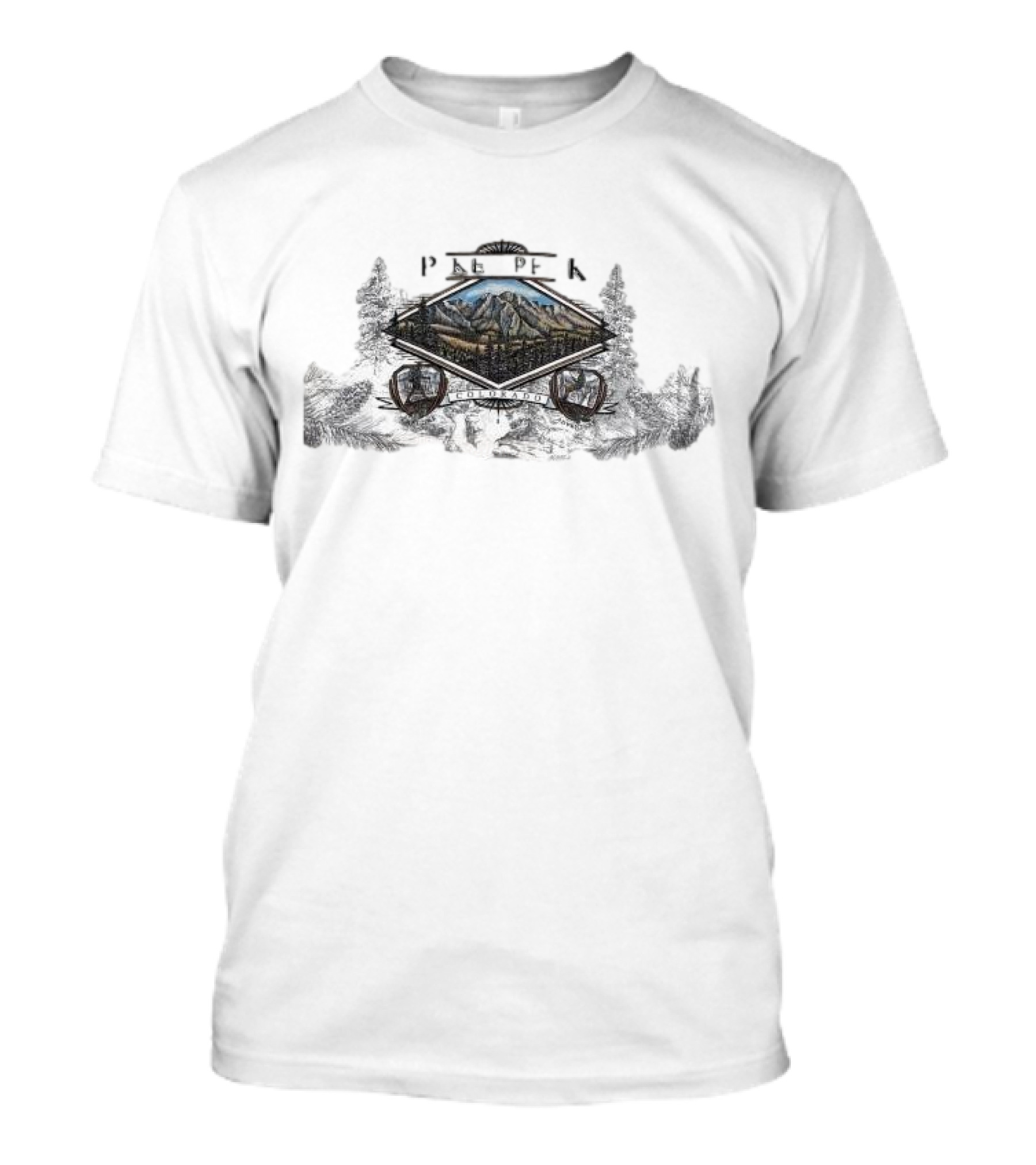 Pikes Peak Colorado Travel Explore Anvil Single Stitch Trees Scenic Mountains T-Shirt