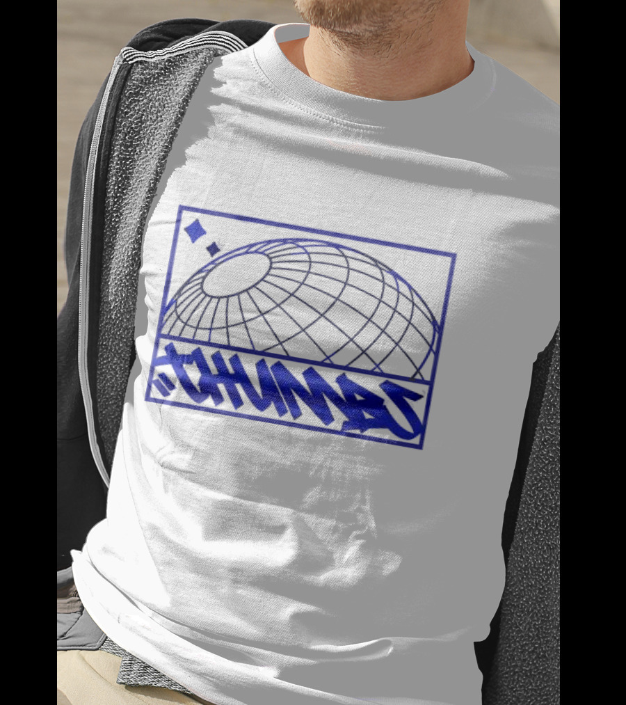 Thumbs Global Tag Graffiti Style Blue Globe T-Shirt