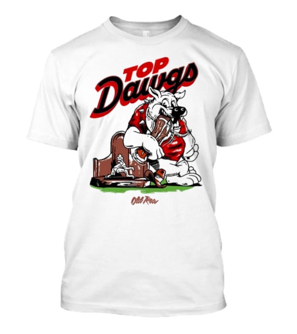 Top Dawgs Old Row Bulldog Eating Trophy Image T-Shirt