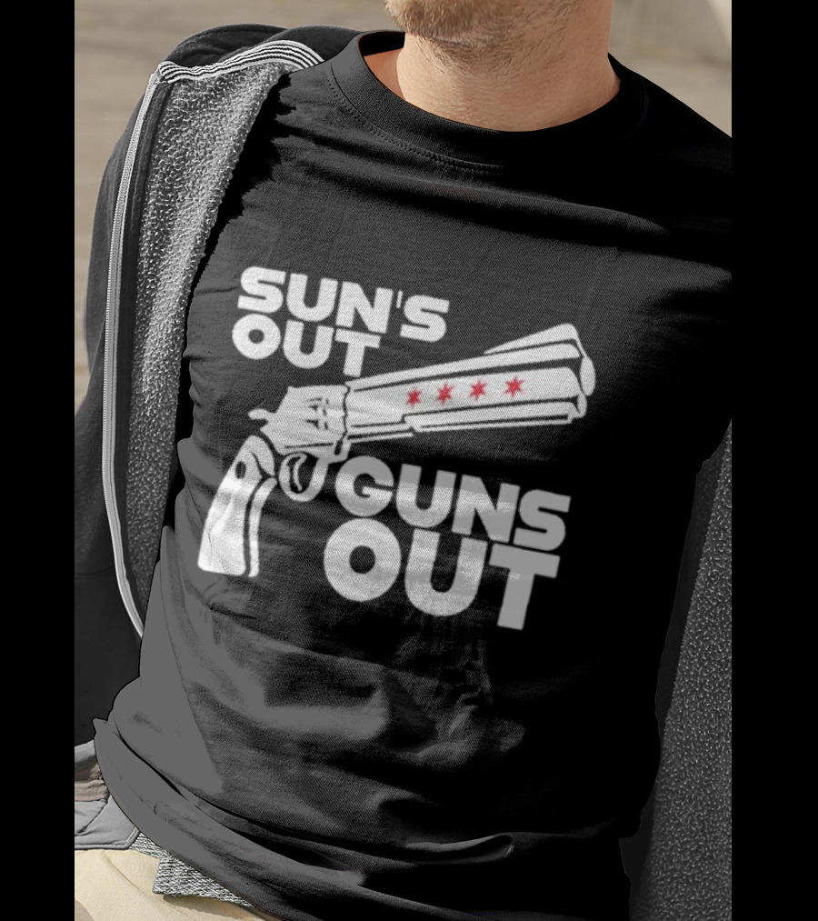 Sun’s Out Guns Out Gun With Stars On Barrel T-Shirt