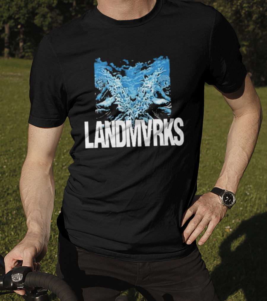 Landmvrks The Darkest Place I’ve Ever Been Album Cover Art Dual Blue Figures T-Shirt
