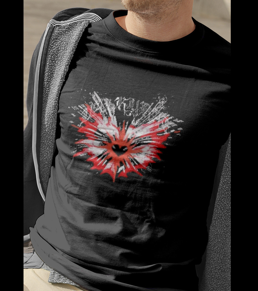 Valkyrae Heart Wings With Red And Black Radiant Burst T-Shirt