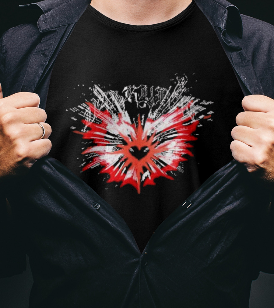 Valkyrae Heart Wings With Red And Black Radiant Burst T-Shirt
