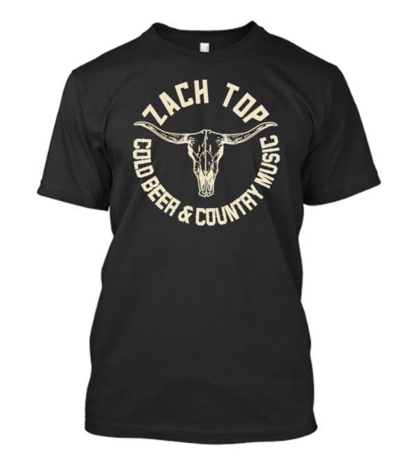 Zach Top Cold Beer And Country Music Skull T-Shirt