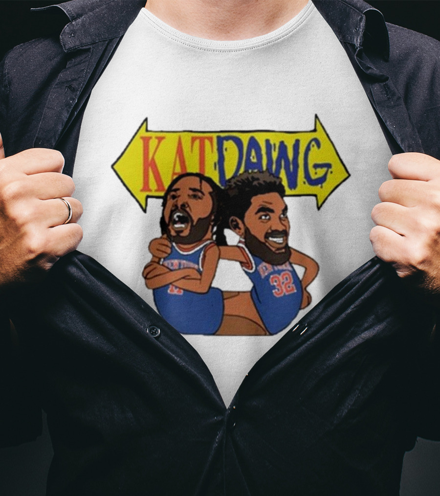 Big Knick Energy Kat Dawg Basketball Cartoon Duo T-Shirt