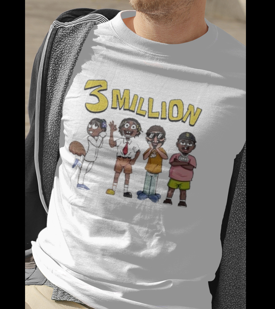 Daydrian Harding 3 Million Subscribers Celebration With Cartoon Characters T-Shirt