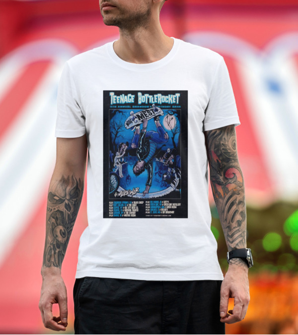 Premium T-Shirt: Teenage Bottlerocket 5th Annual Brandon’s Birthday Bash Tour 2025 Featuring The Queers and MakeWar T-Shirt Teenage Bottlerocket 5th Annual Brandon’s Birthday Bash Tour 2025 Featuring The Queers and MakeWar T-Shirt