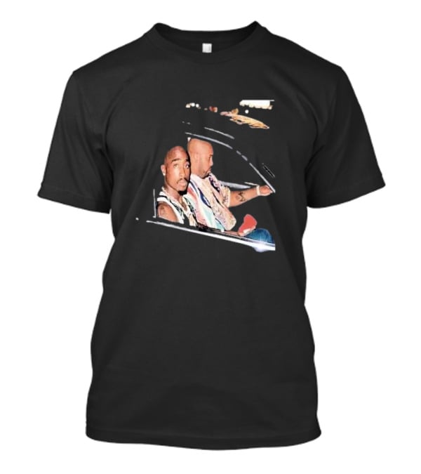 2Pac And Suge Knight Black Car Night Image T-Shirt