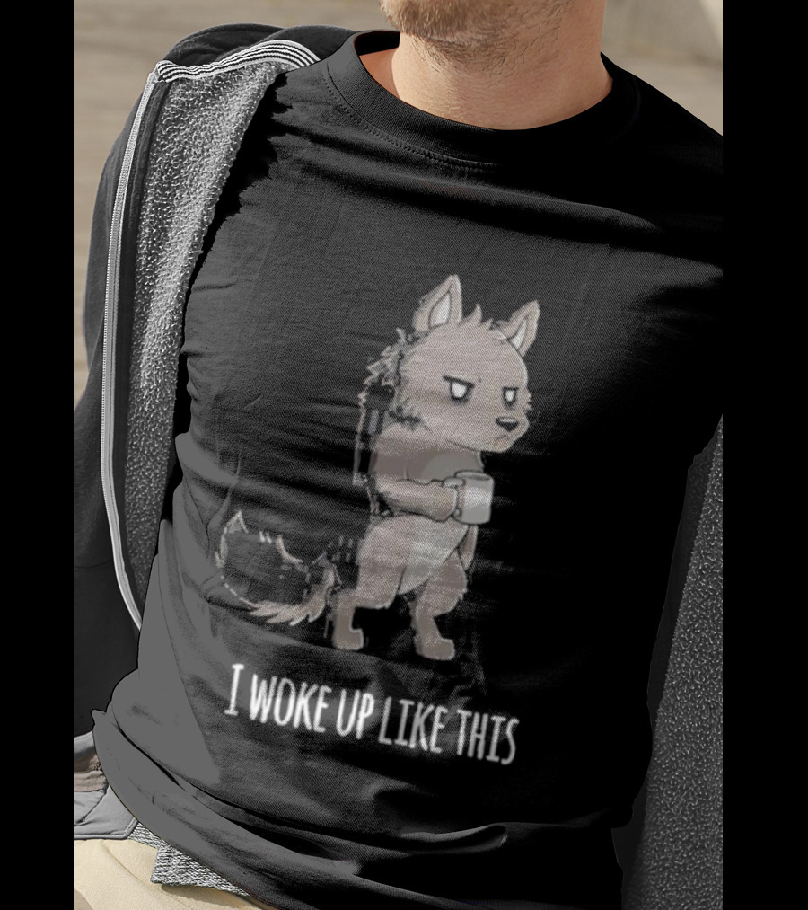 Barrows The Wolf Holding Coffee Mug I Woke Up Like This T-Shirt