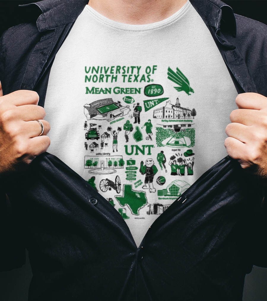 University Of North Texas Mean Green 1890 UNT Campus Montage Toddler T-Shirt