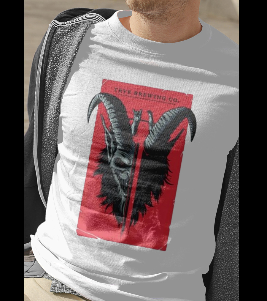 Trve Brewing Co. Krampus Red And Black Goat Skull T-Shirt