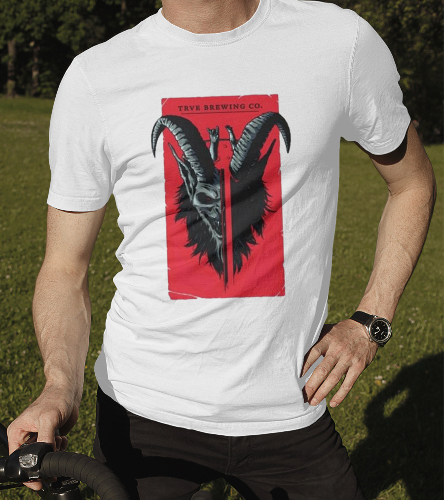 Trve Brewing Co. Krampus Red And Black Goat Skull T-Shirt