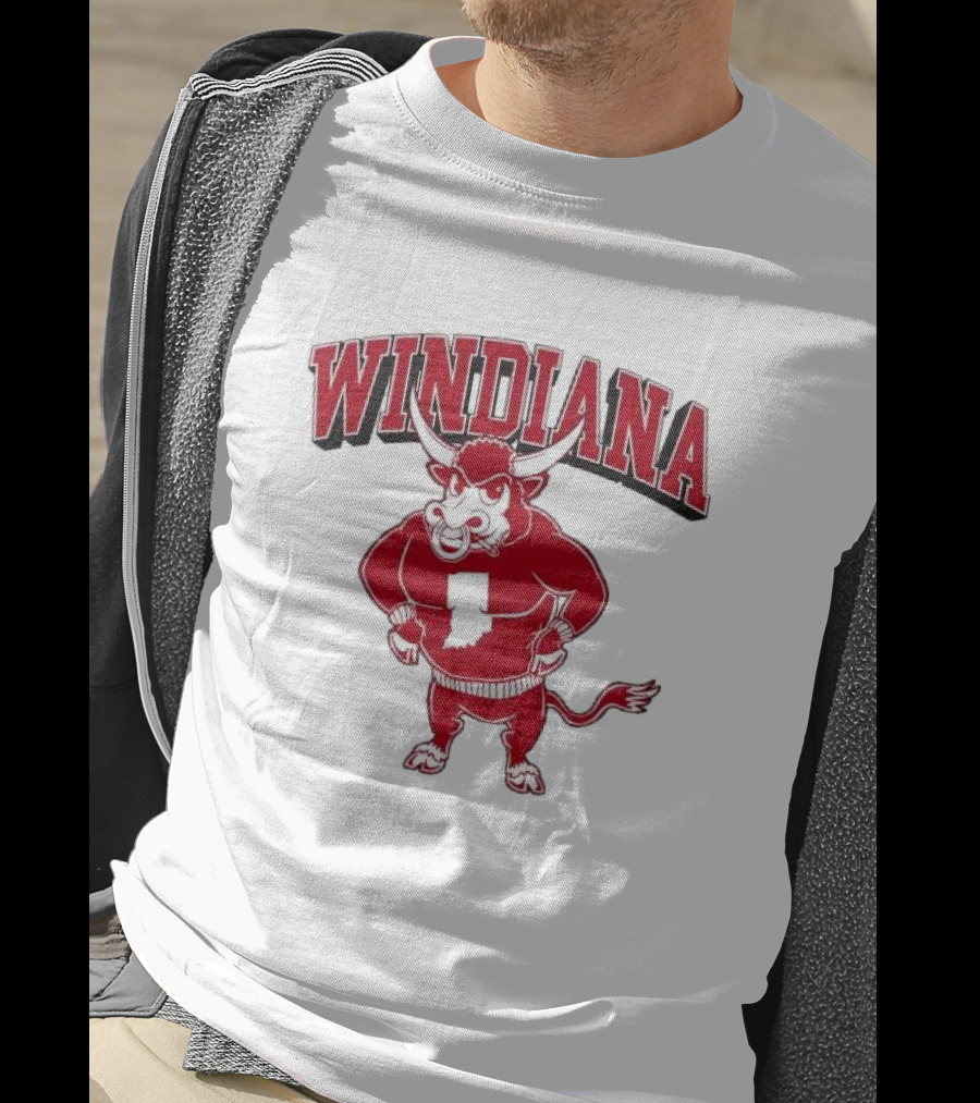 Windiana Red Bull Indiana State Outline T-Shirt