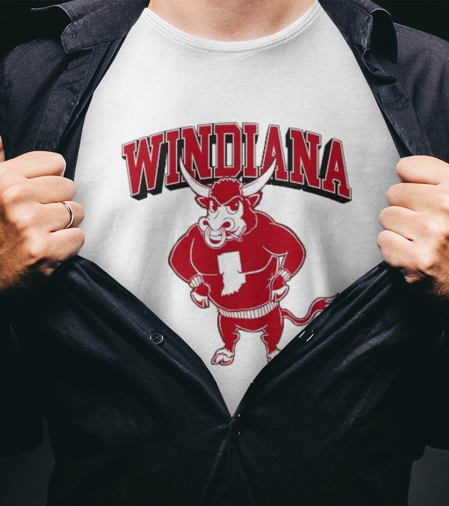 Windiana Red Bull Indiana State Outline T-Shirt