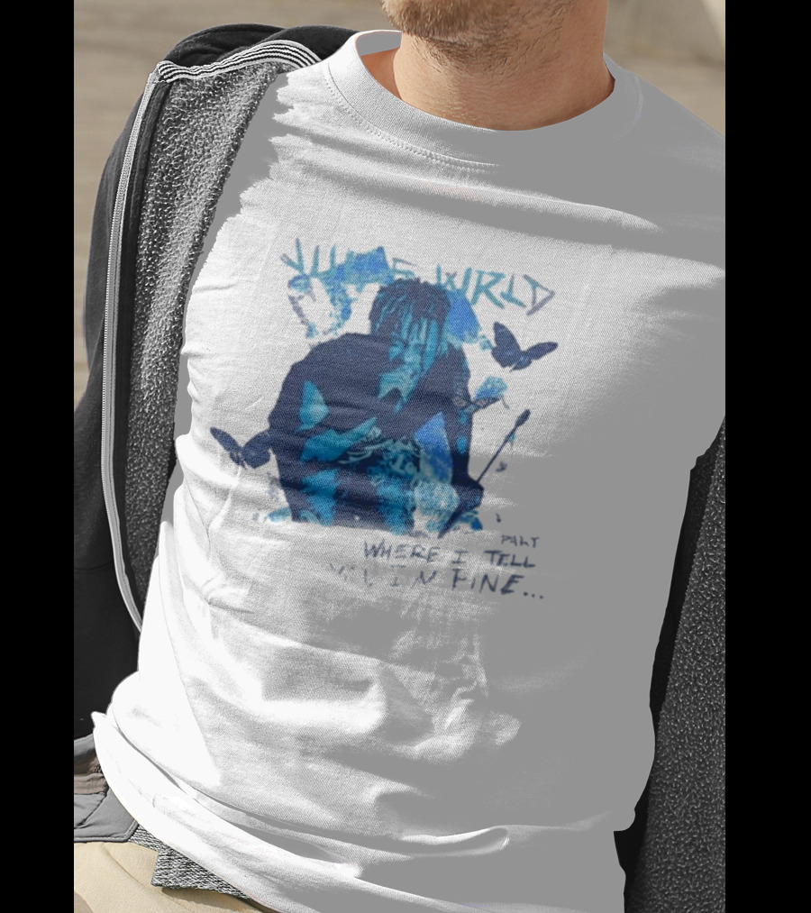 Juice Wrld Wishing Well 999 Butterfly Where I Tell You I'm Fine T-Shirt