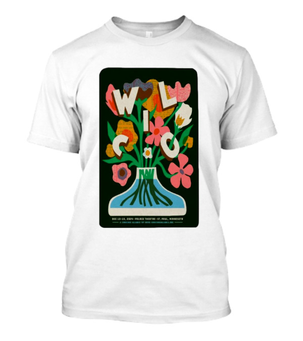 Wilco Concert Poster St. Paul Mn December 13-15 2024 Palace Theatre Flowers T-Shirt