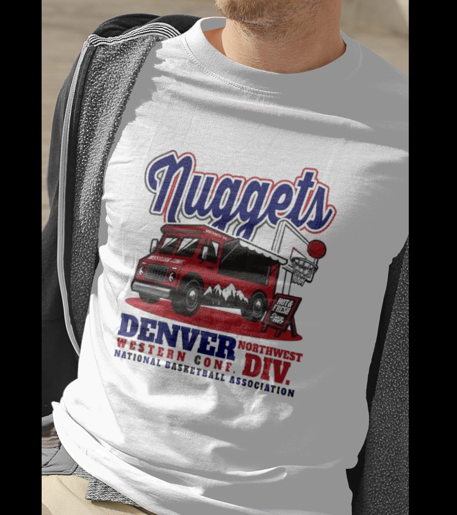 Nuggets Retro Food Truck Denver Northwest Division Western Conference National Basketball Association T-Shirt