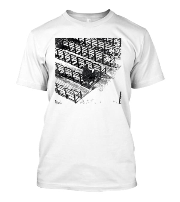Zarathustra Denisa-St Bernadette Church Pew Monochrome T-Shirt