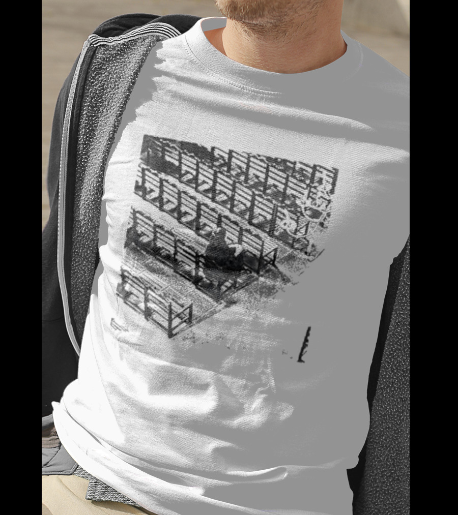 Zarathustra Denisa-St Bernadette Church Pew Monochrome T-Shirt