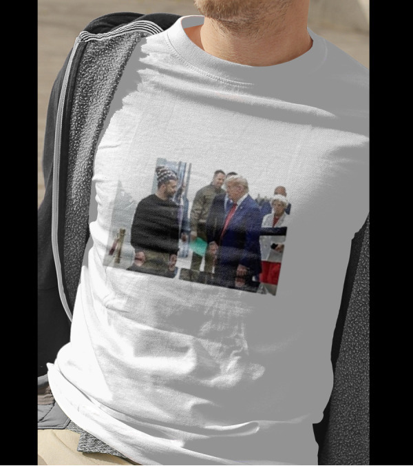 Zelensky Trump Encounter Excuse Me Which Way To The Lobby Down The Hall And To The Left T-Shirt