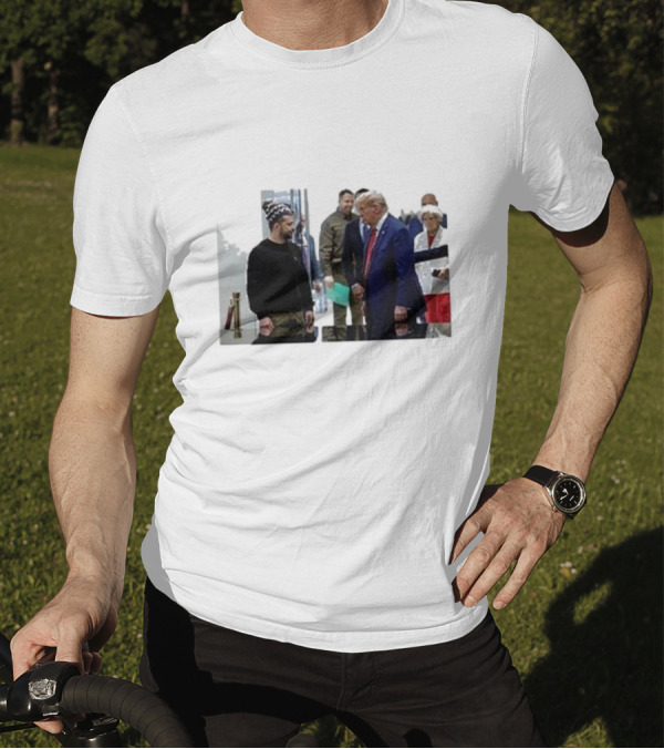 Zelensky Trump Encounter Excuse Me Which Way To The Lobby Down The Hall And To The Left T-Shirt