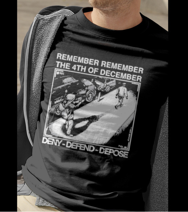 Remember The 4th Of December Deny Defend Depose Comic Style Street Scene T-Shirt