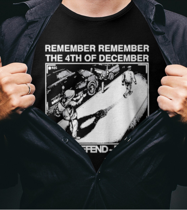 Remember The 4th Of December Deny Defend Depose Comic Style Street Scene T-Shirt