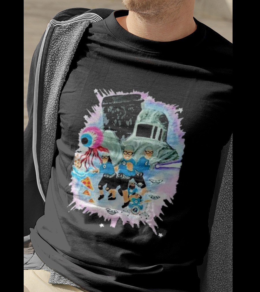 Sanguisugabogg Free Luigi Powdered Milk Pizza Eyeball Space Adventures With Aquabats Helmet And UFOs T-Shirt