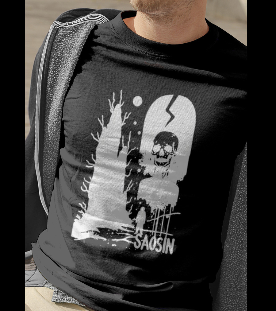 Saosin Over Skeleton Skull And Tree T-Shirt