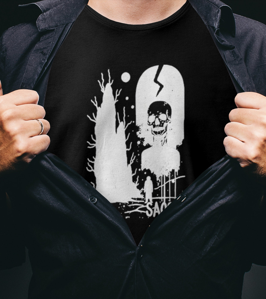 Saosin Over Skeleton Skull And Tree T-Shirt