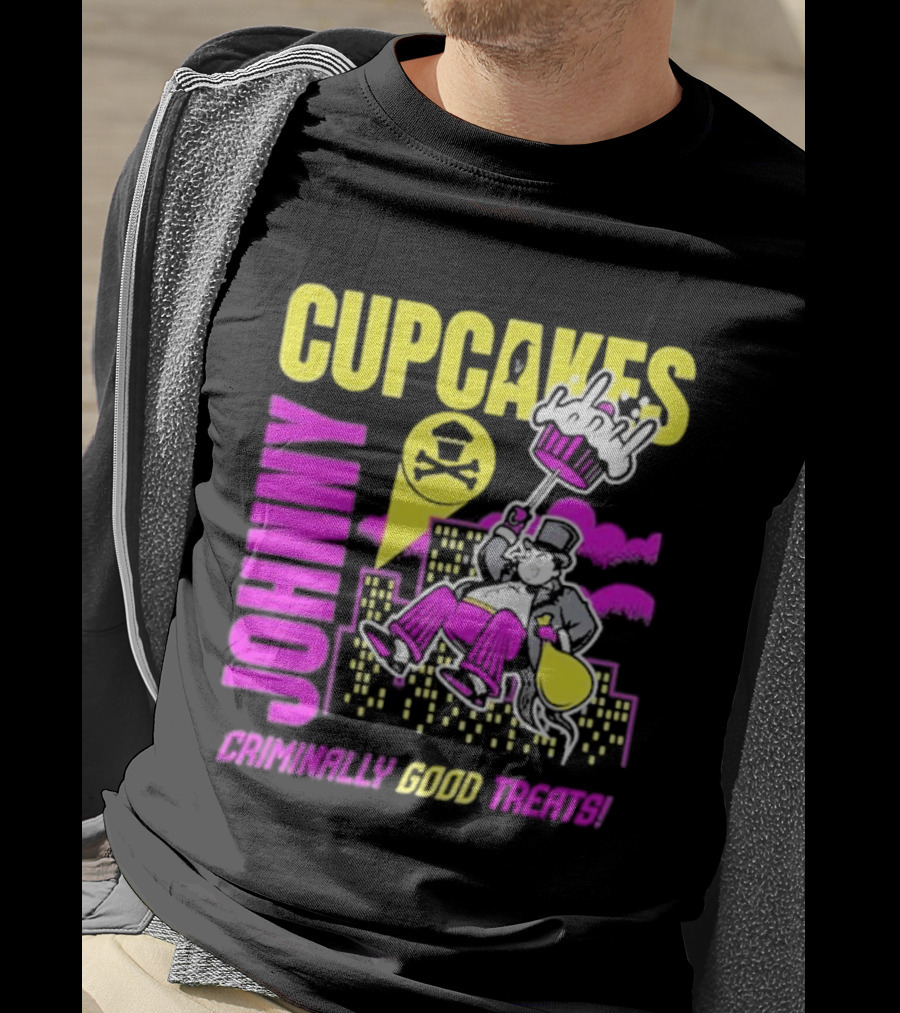 Johnny Cupcakes Criminally Good Treats Top Hat Cupcake City Adventure T-Shirt