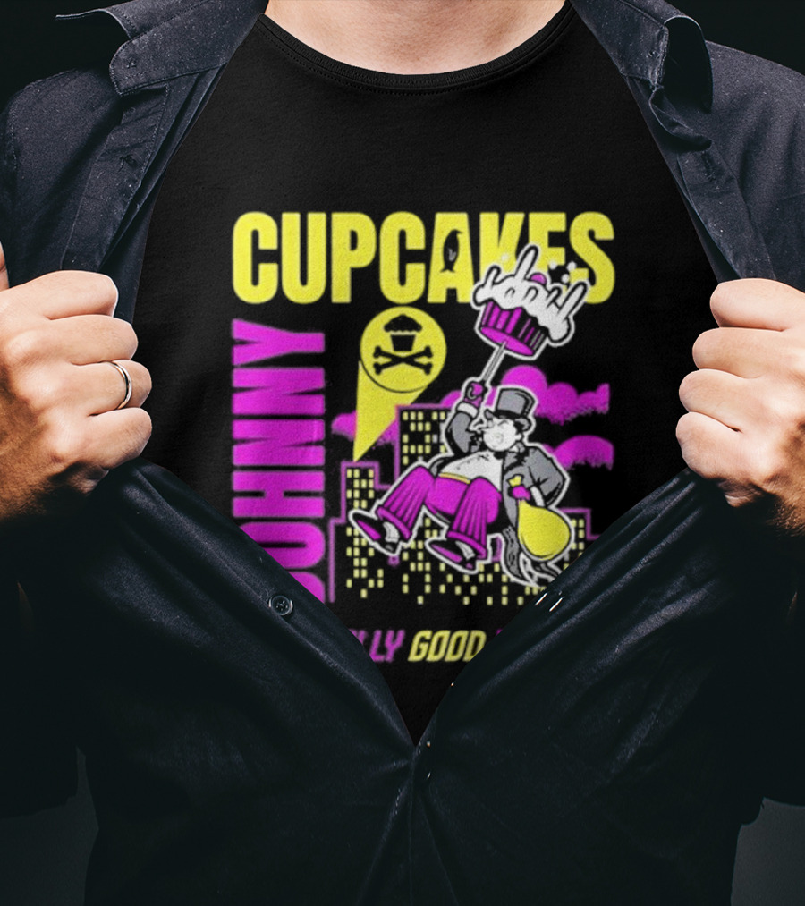 Johnny Cupcakes Criminally Good Treats Top Hat Cupcake City Adventure T-Shirt