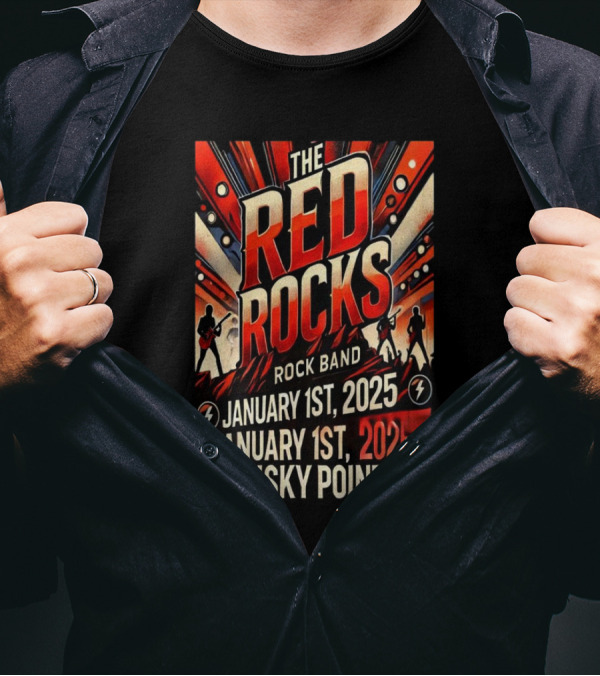 The Red Rocks Rock Band January 1st 2025 Risky Point T-Shirt