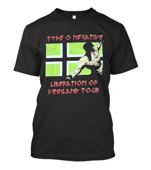 Type O Negative Liberation Of Vinnland Tour Green Flag Motif T-Shirt