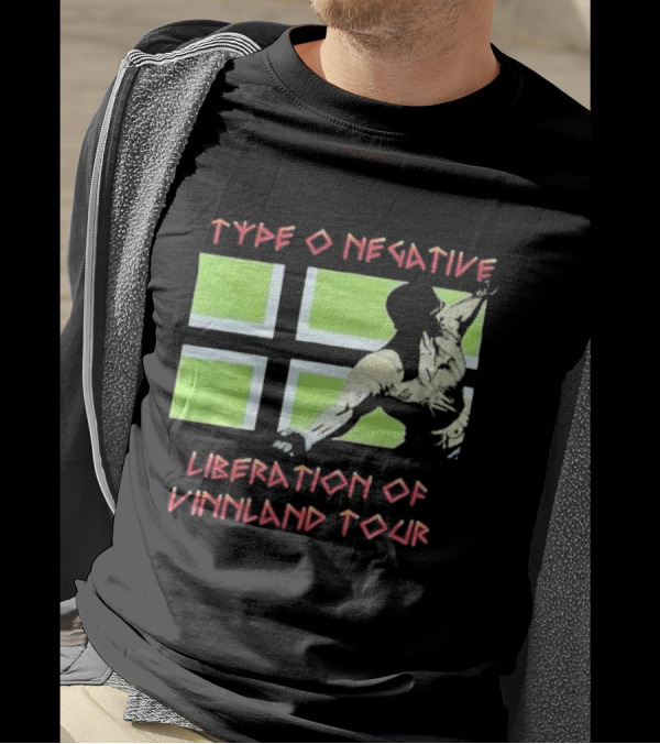 Type O Negative Liberation Of Vinnland Tour Green Flag Motif T-Shirt